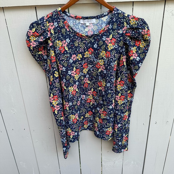 LOFT floral top EUC Size Large - Picture 2 of 7